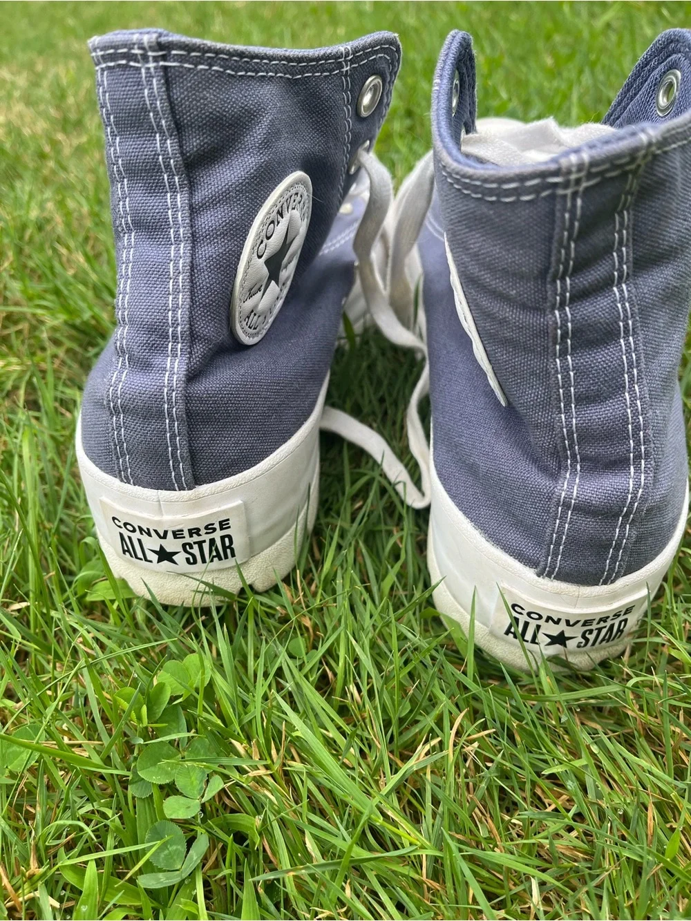 Size 8 Lugged bottom platform Chuck Taylor high top Converse  blue